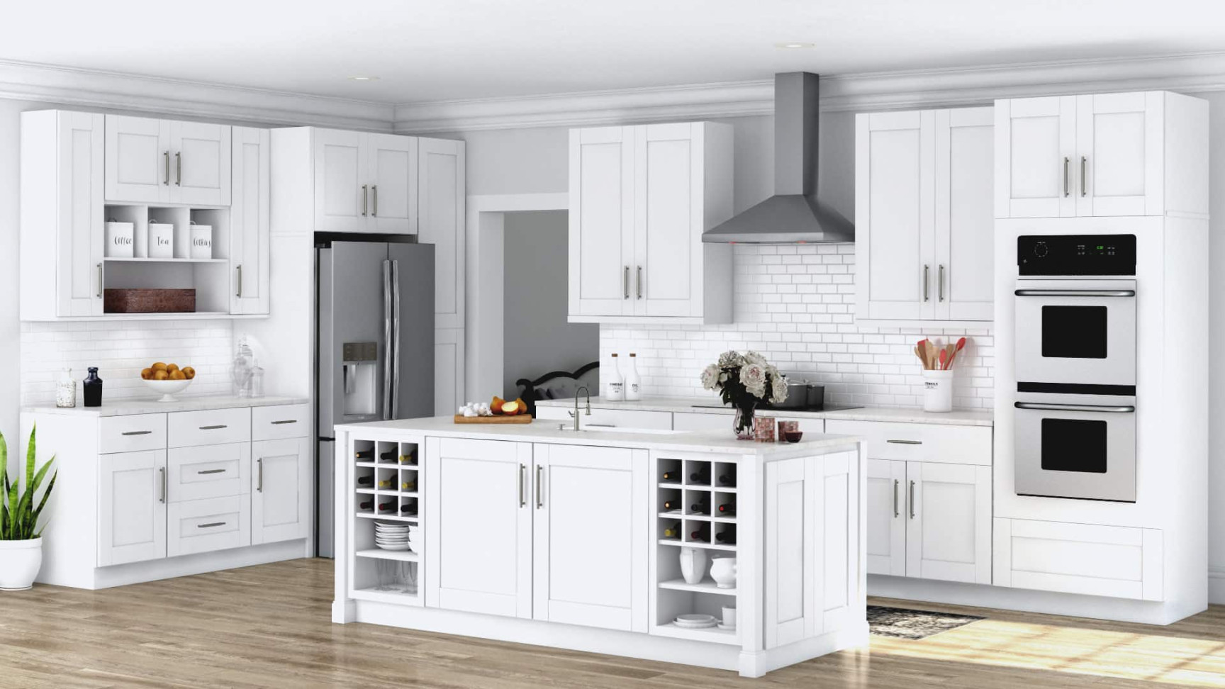 Shaker Base Cabinets in White - Kitchen - The Home Depot